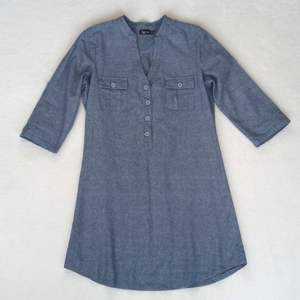 Ruby Rose Women's Soft Denim Blue Shirt 3/4 - Full Sleeve Dress Size 9 - Picture 3 of 13